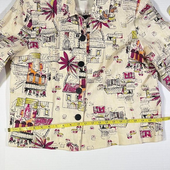 Coldwater Creek - Women's Size L - Tan Button-up Blazer Sketch Art Print - Picture 8 of 10